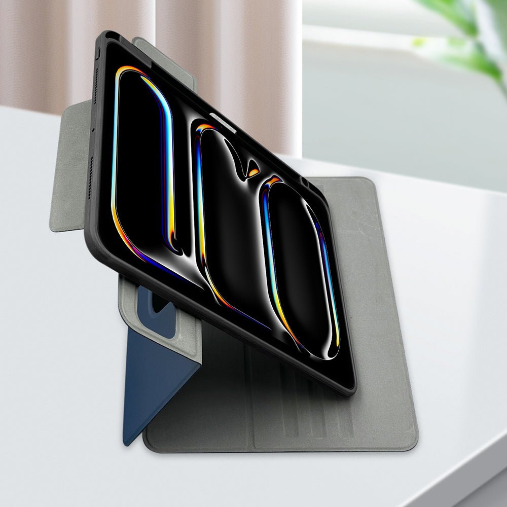 Apple iPad Air 11 2024 Uyumlu Raptic Clear Folio Airbagli Şeffaf Kapaklı Katlanabilir Standlı Kılıf - raptic