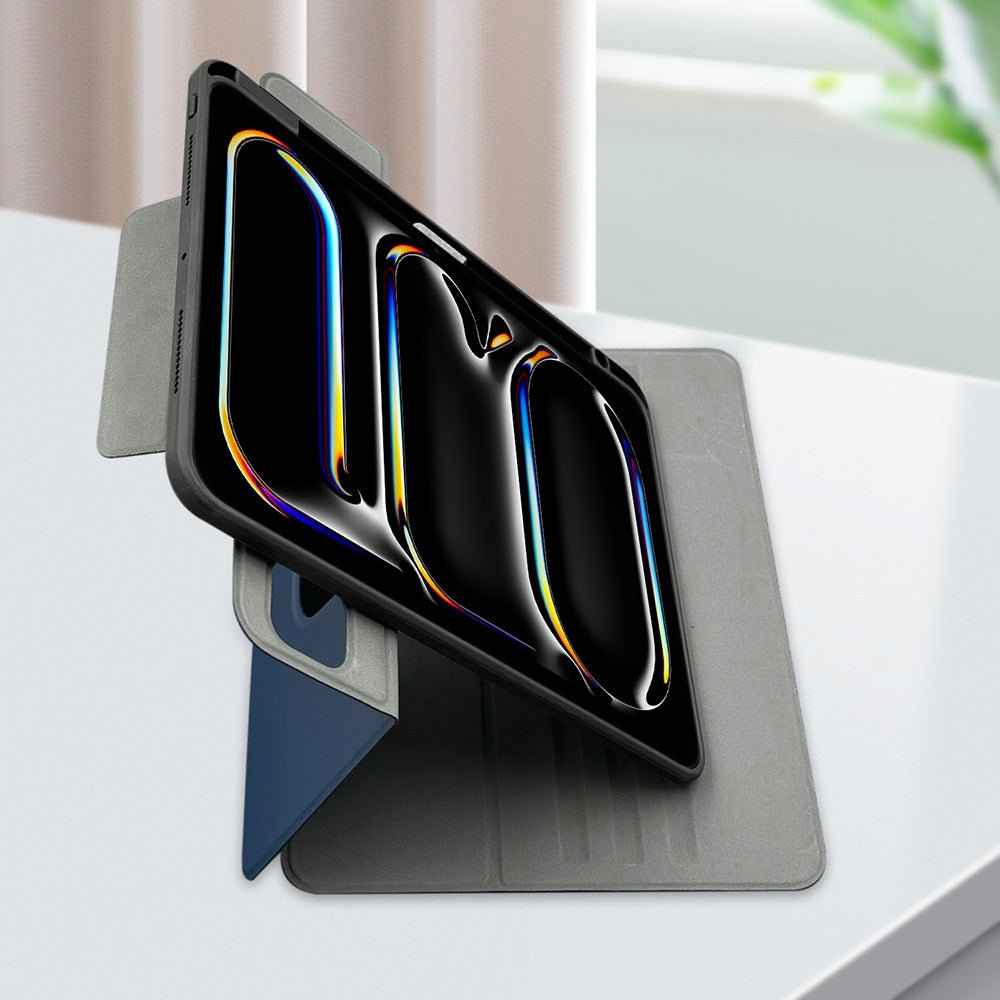 Apple iPad Air 11 2024 Uyumlu Raptic Clear Folio Airbagli Şeffaf Kapaklı Katlanabilir Standlı Kılıf