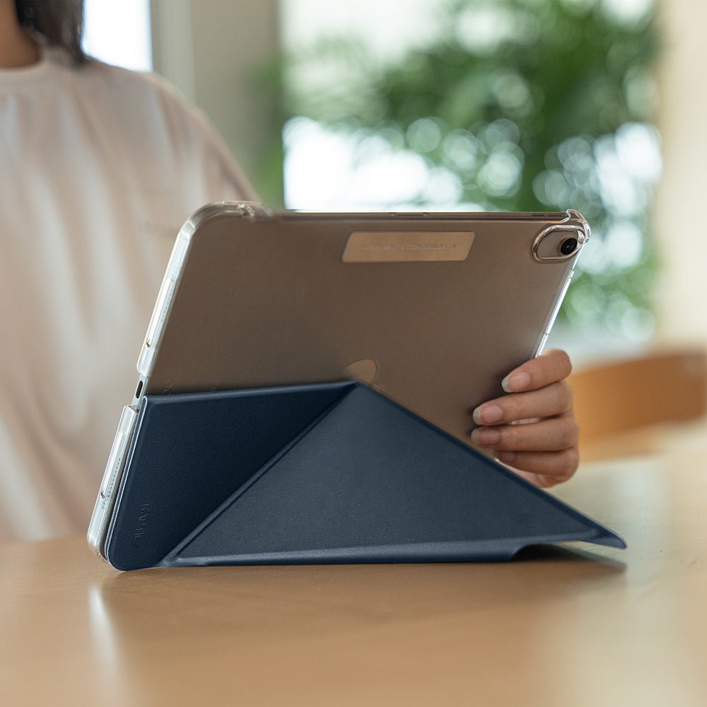 Apple iPad Air 11 2024 Uyumlu Raptic Clear Folio Airbagli Şeffaf Kapaklı Katlanabilir Standlı Kılıf - raptic