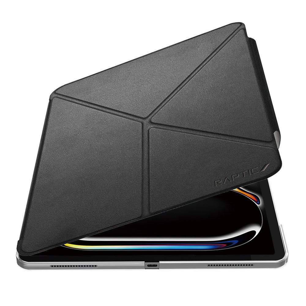Apple iPad Air 13 2025 M3 Uyumlu Raptic Clear Folio Airbagli Şeffaf Kapaklı Katlanabilir Standlı Kılıf - raptic