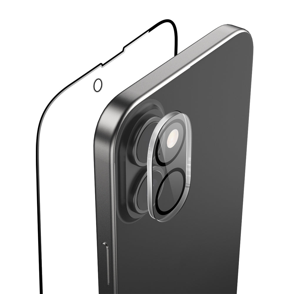 Apple iPhone 16 Plus Uyumlu Raptic 2in1 Temperli Ekran Koruyucu + Lens Koruyucu Set - raptic