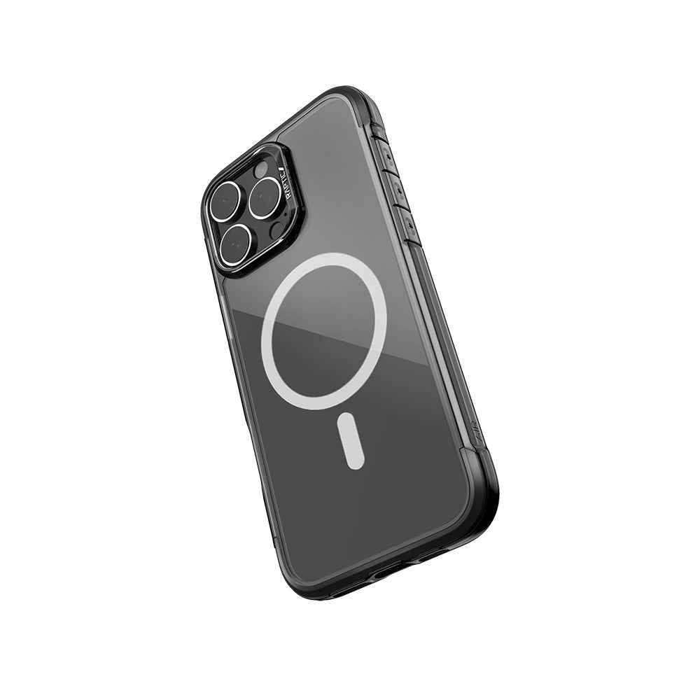 Apple iPhone 16 Pro Max Uyumlu Kılıf Magsafe Şarj Özellikli Raptic Air Serisi Airbag Tasarımlı Metal Köşelikli Şeffaf Kapak