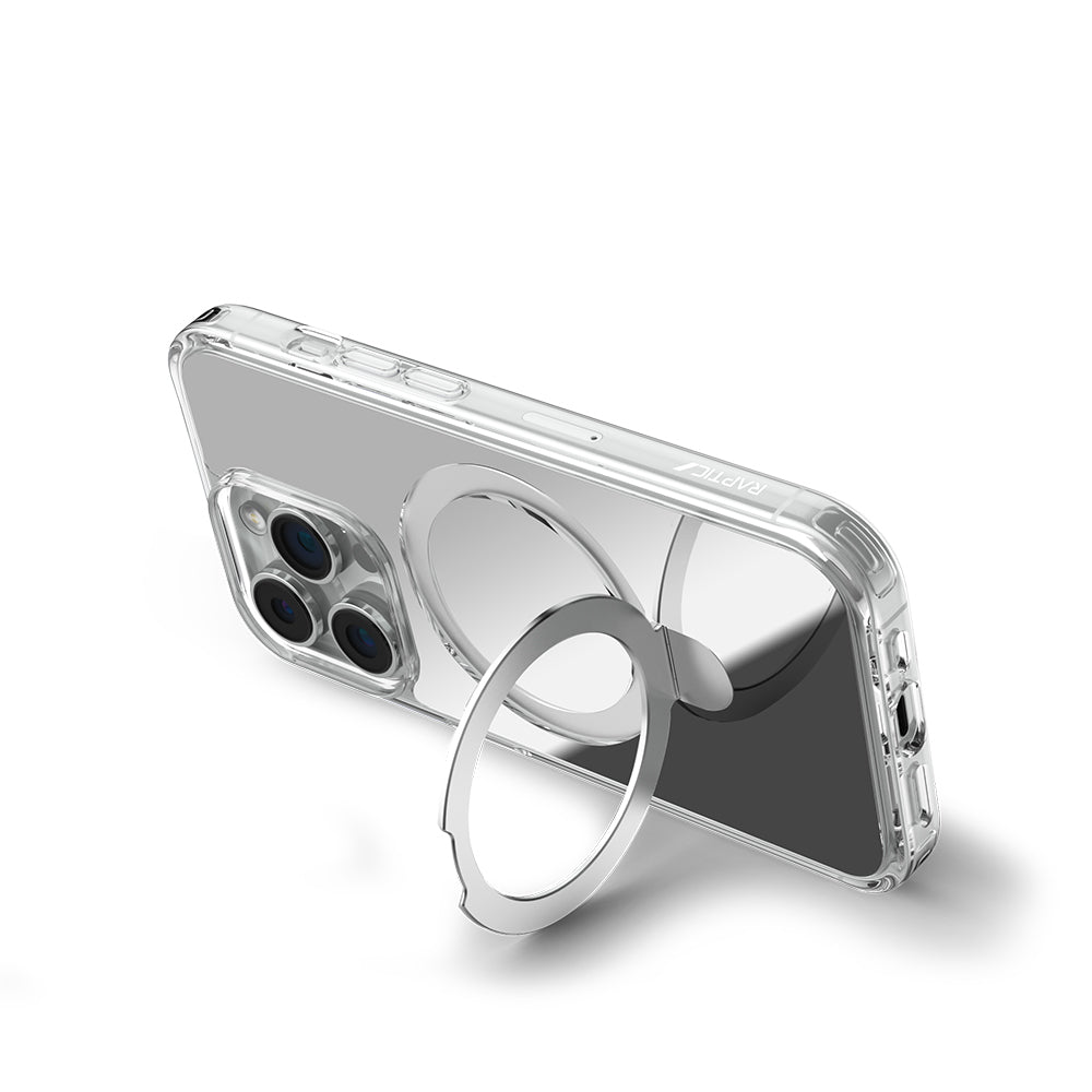 Apple iPhone 16 Pro Max Uyumlu Kılıf Magsafe Şarj Özellikli Raptic Air Stand Serisi Aynalı Arka Yüzey Standlı Kapak - raptic