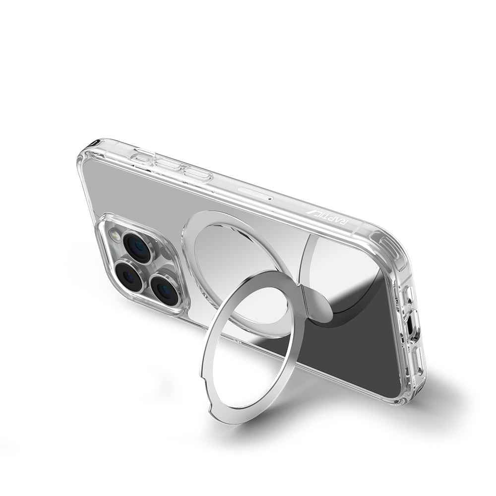 Apple iPhone 16 Pro Max Uyumlu Kılıf Magsafe Şarj Özellikli Raptic Air Stand Serisi Aynalı Arka Yüzey Standlı Kapak