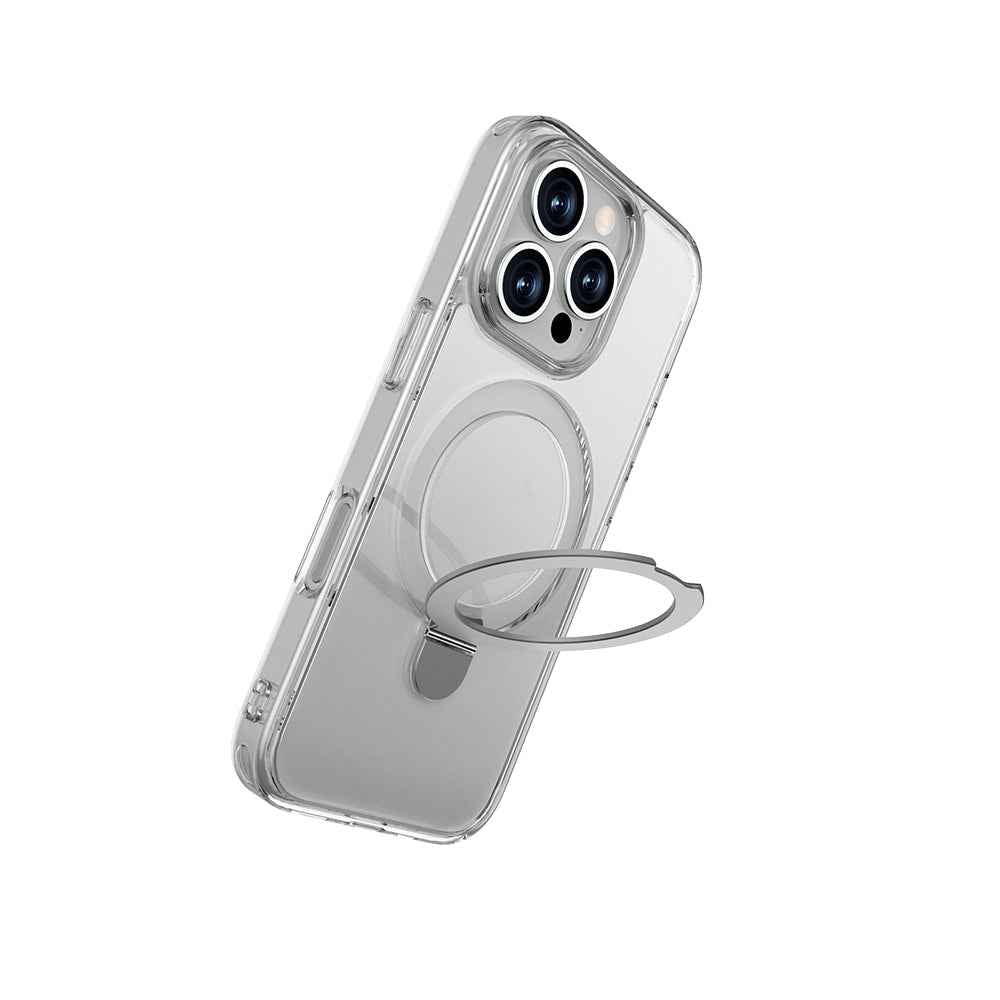 Apple iPhone 16 Pro Max Uyumlu Kılıf Magsafe Şarj Özellikli Raptic Air Stand Serisi Buzlu Transparan Tasarımlı Standlı Kapak