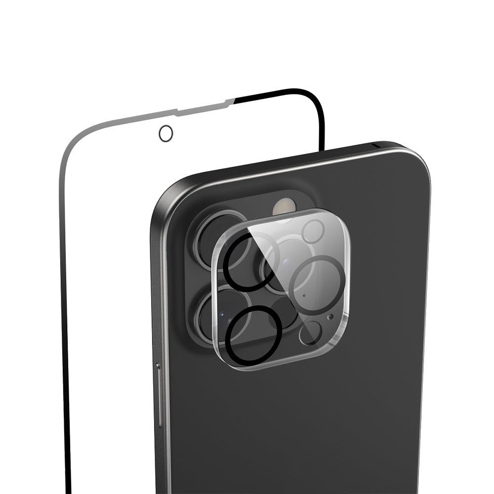 Apple iPhone 16 Pro Max Uyumlu Raptic 2in1 Temperli Ekran Koruyucu + Lens Koruyucu Set - raptic