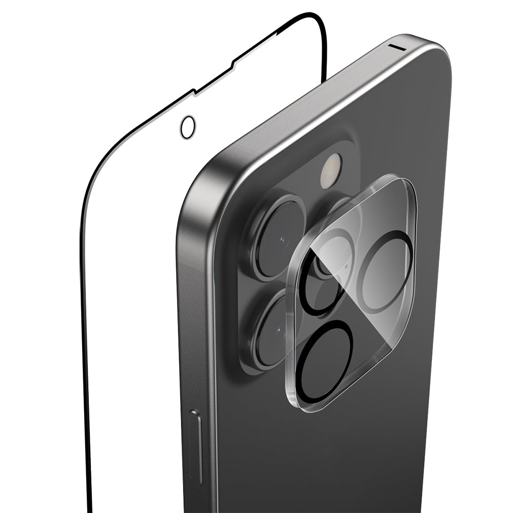 Apple iPhone 16 Pro Max Uyumlu Raptic 2in1 Temperli Ekran Koruyucu + Lens Koruyucu Set - raptic