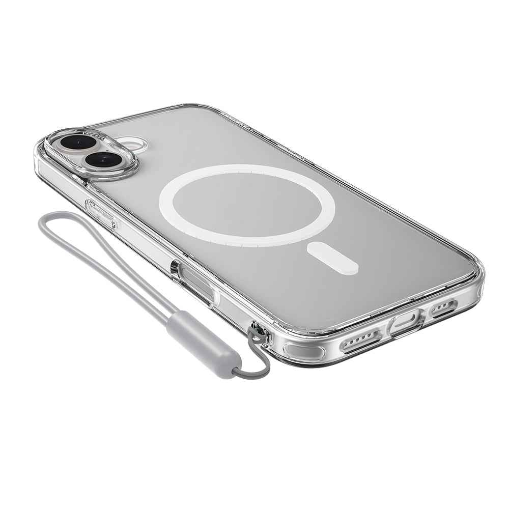 Apple iPhone 16 Uyumlu Kılıf Magsafe Şarj Özellikli Raptic Crystal MagSafe Serisi Şeffaf Kapak