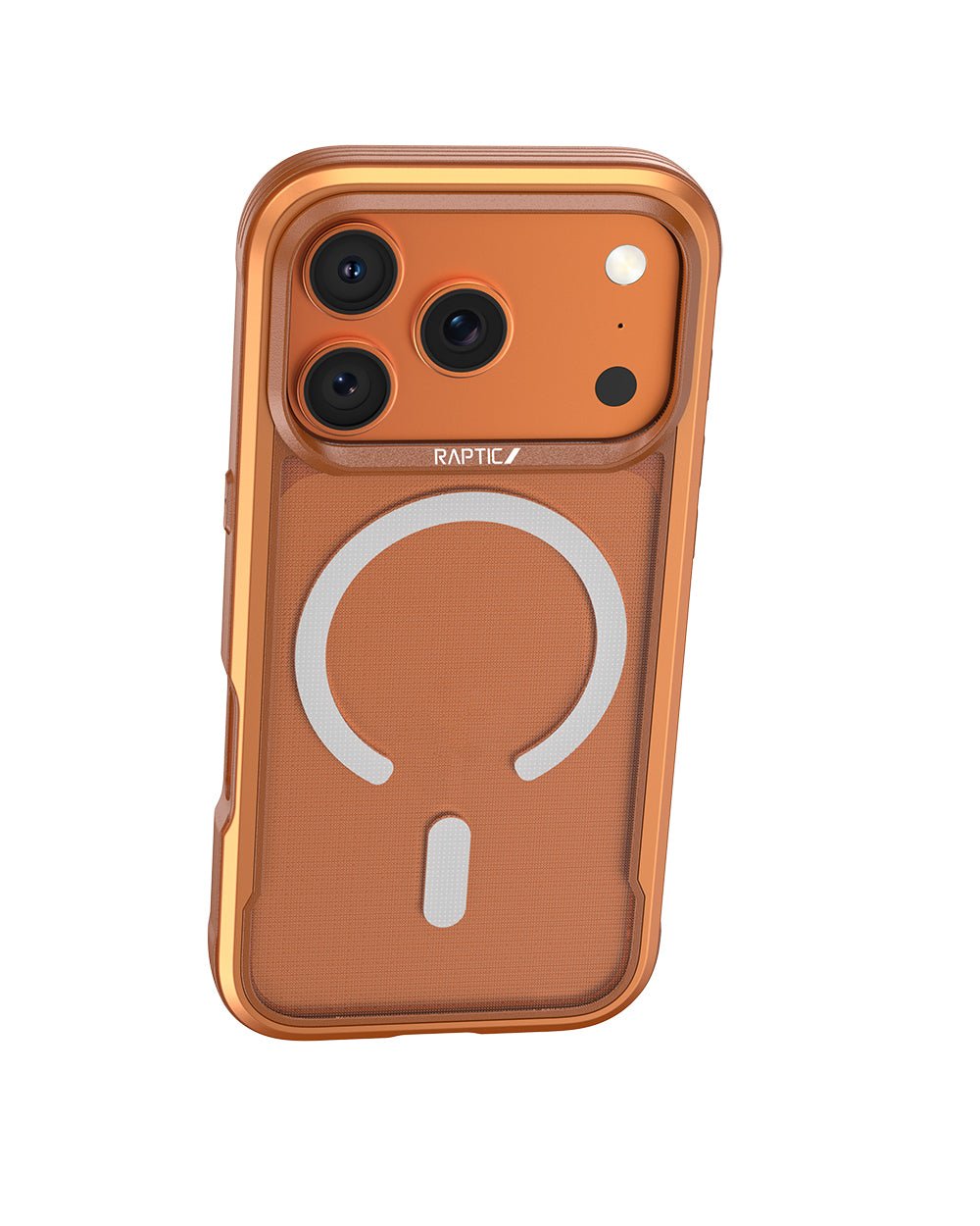 Apple iPhone 17 Pro Max Kılıf M - safe Şarj Özellikli Raptic Shield Classic Serisi Şeffaf Arka Yüzey C - Magnet TuruncuKapak - raptic