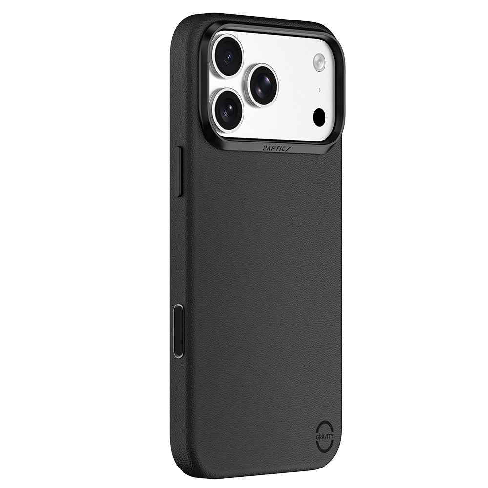 Raptic iPhone 18 Pro Urban Nano kılıf, Siyah, deri dokulu, MagSafe uyumlu