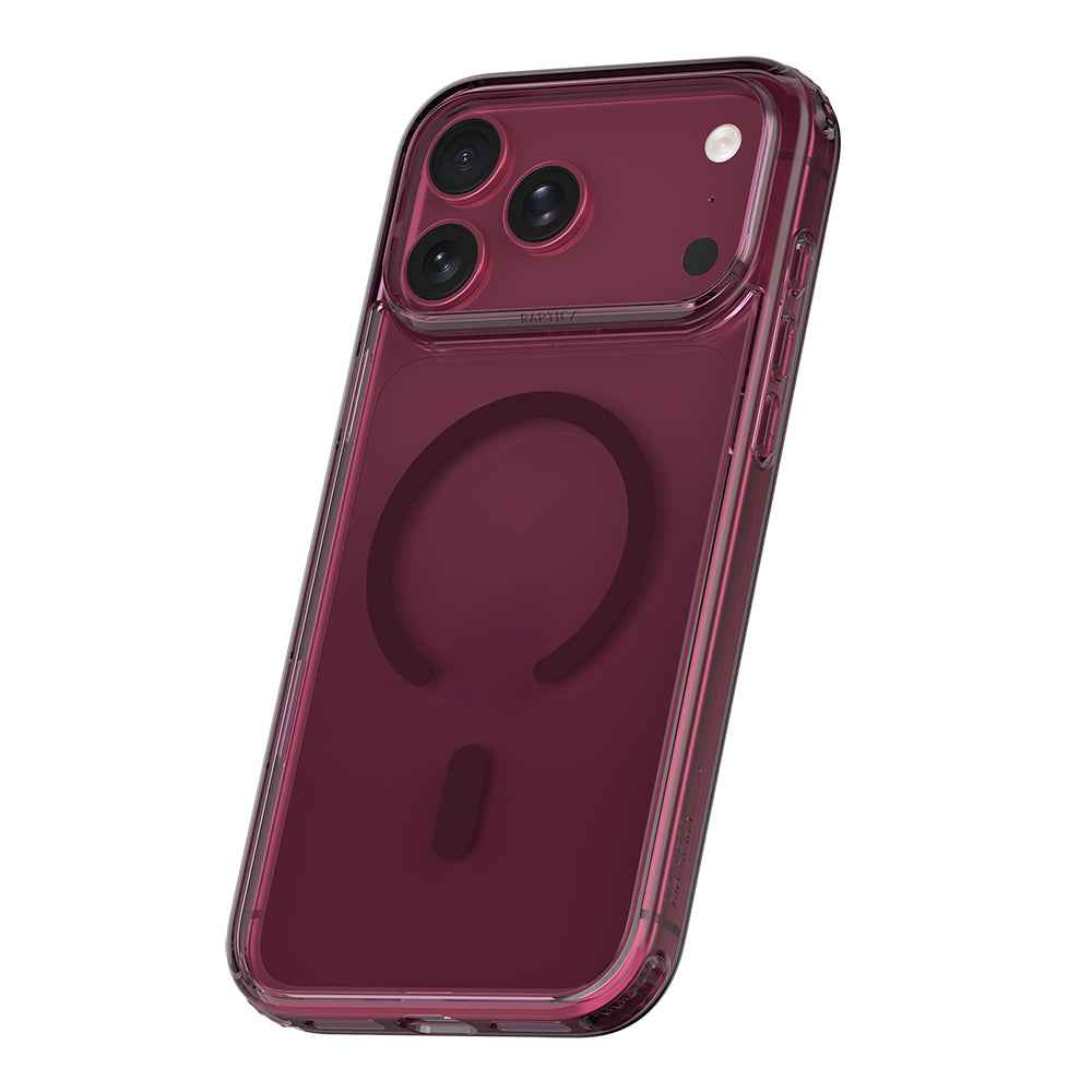 Raptic iPhone 18 Pro Air Clear kılıf, Bordo, airbag köşeli, MagSafe uyumlu