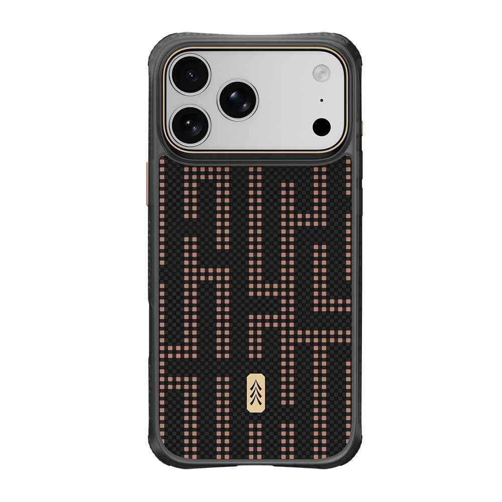 Raptic iPhone 18 Pro Aramid Dual Grid kılıf, Siyah, MagSafe uyumlu