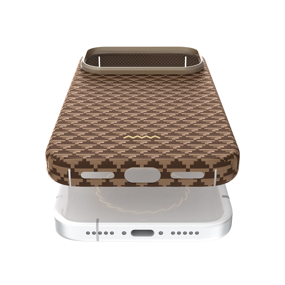 Apple iPhone 18 Pro Max Kılıf M-safe Şarj Özellikli Raptic Aramid Skin Origin Serisi Karbon Kapak