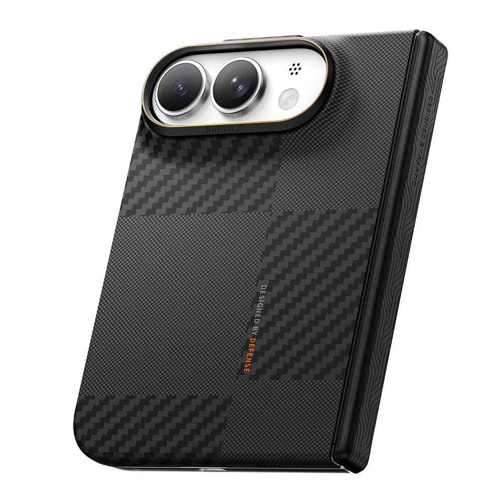 Raptic iPhone Duo Aramid SkinPro Mondrian kılıf, metal kamera çerçeveli, MagSafe uyumlu