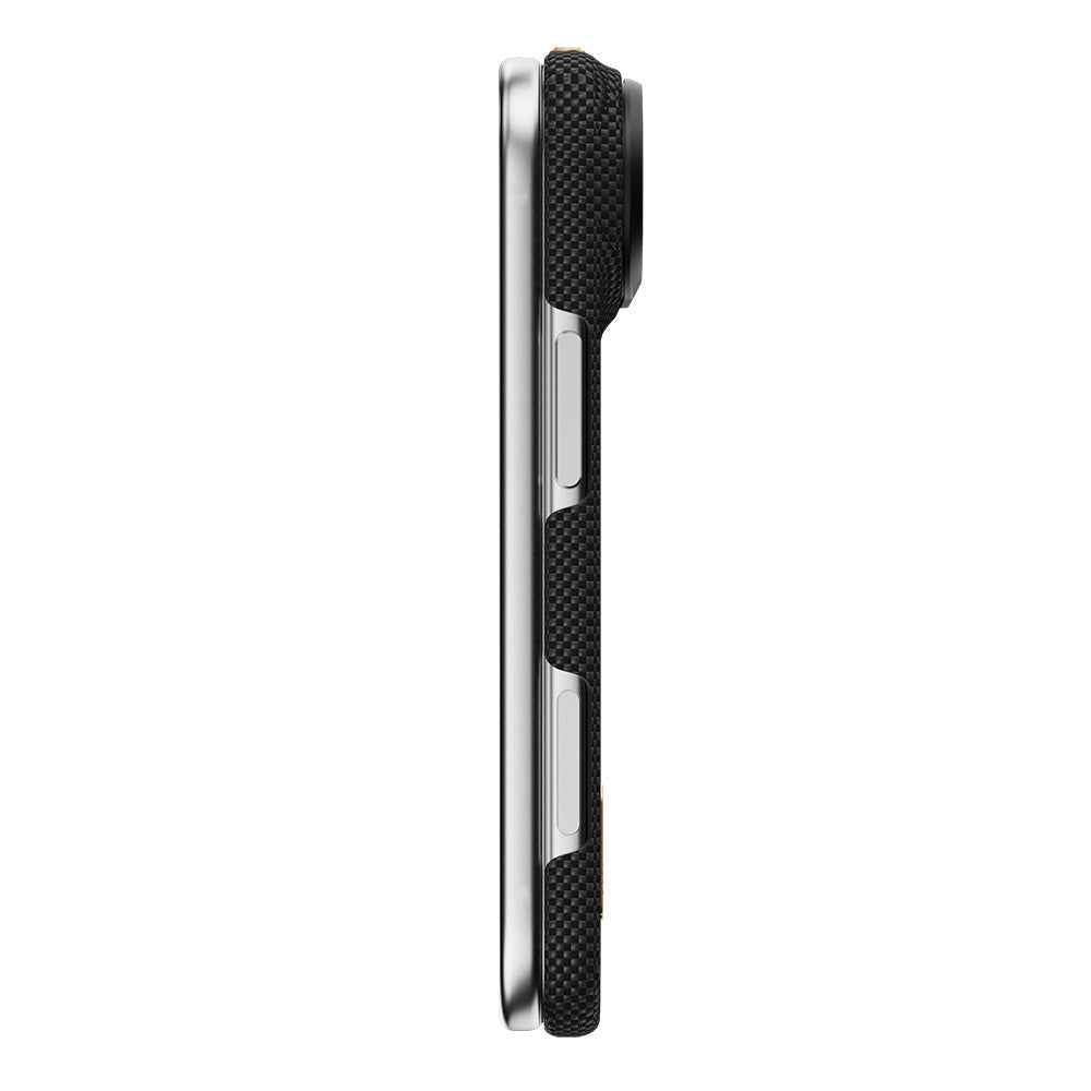 Raptic iPhone Duo Aramid SkinPro Rise kılıf, 24 ayar altın detaylı, MagSafe uyumlu