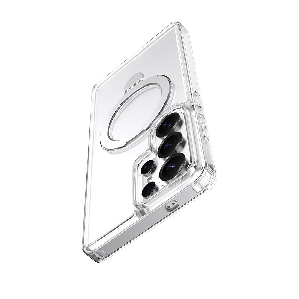 Galaxy S26 Ultra Kılıf M - safe Şarj Özellikli Raptic Air Stand Serisi Buzlu Transparan Tasarımlı Standlı Kapak - raptic