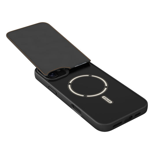 Apple iPhone 16 Plus Uyumlu Kılıf Magsafe Şarj Özellikli Raptic Slim Wallet Serisi Deri Görünümlü Kartlıklı Standlı Kapak - raptic