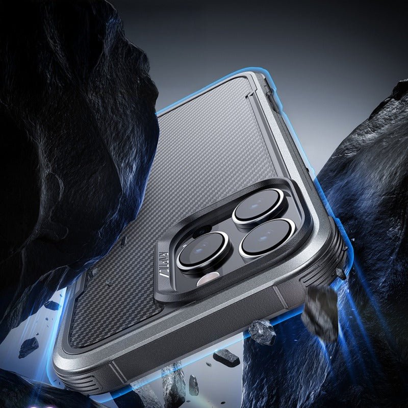 Apple iPhone 16 Pro Max Kılıf M - safe Şarj Özellikli Airbagli Raptic Apex Serisi Karbon Fiber Tasarımlı Kapak - raptic