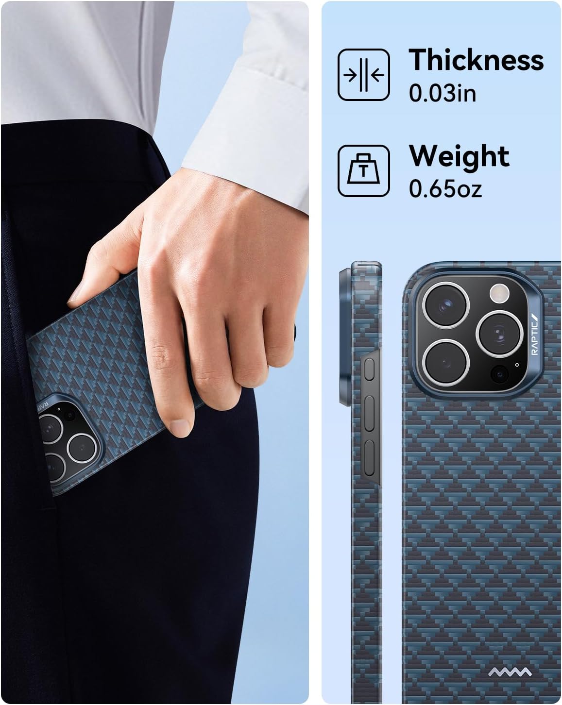 Apple iPhone 16 Pro Max Kılıf M - safe Şarj Özellikli Raptic Aramid Skin Origin Serisi Kapak - raptic