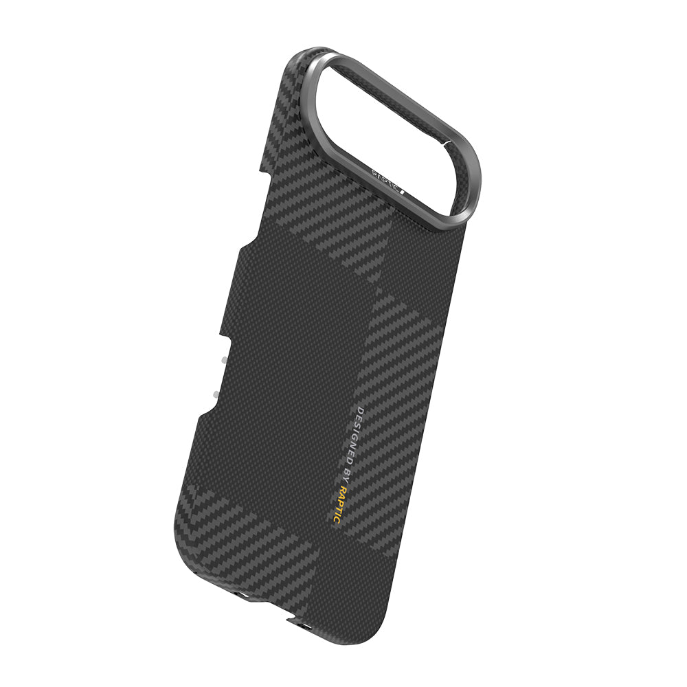 Apple iPhone 17 Air Kılıf M - safe Şarj Özellikli 600D Metal Kamera Çerçeveli Raptic Aramid Fiber Geotik Serisi Kapak - raptic