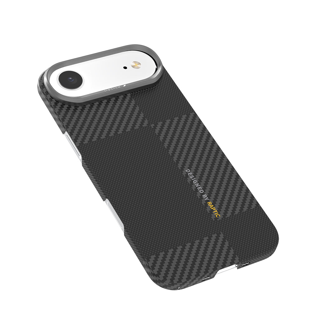 Apple iPhone 17 Air Kılıf M - safe Şarj Özellikli 600D Metal Kamera Çerçeveli Raptic Aramid Fiber Geotik Serisi Kapak - raptic