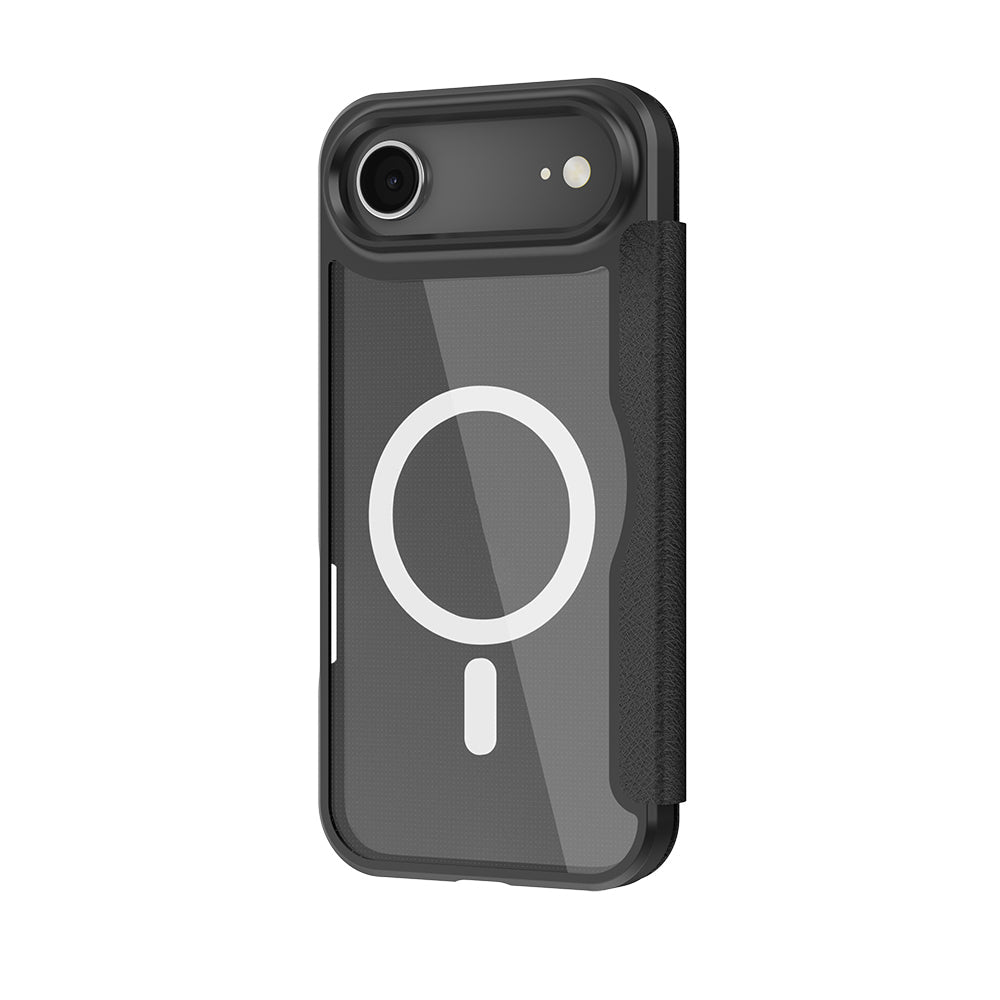 Apple iPhone 17 Air Kılıf M - Safe Şarj Özellikli Raptic Air Folio Şeffaf Kartlıklı Kapaklı Kılıf - raptic