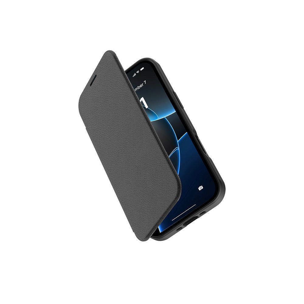 Apple iPhone 17 Air Kılıf M - Safe Şarj Özellikli Raptic Air Folio Şeffaf Kartlıklı Kapaklı Kılıf - raptic