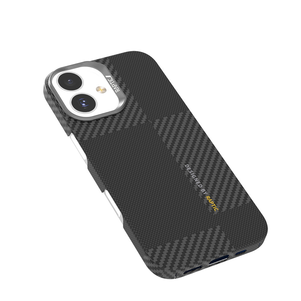 Apple iPhone 17 Kılıf M - safe Şarj Özellikli 600D Metal Kamera Çerçeveli Raptic Aramid Fiber Geotik Serisi Kapak - raptic