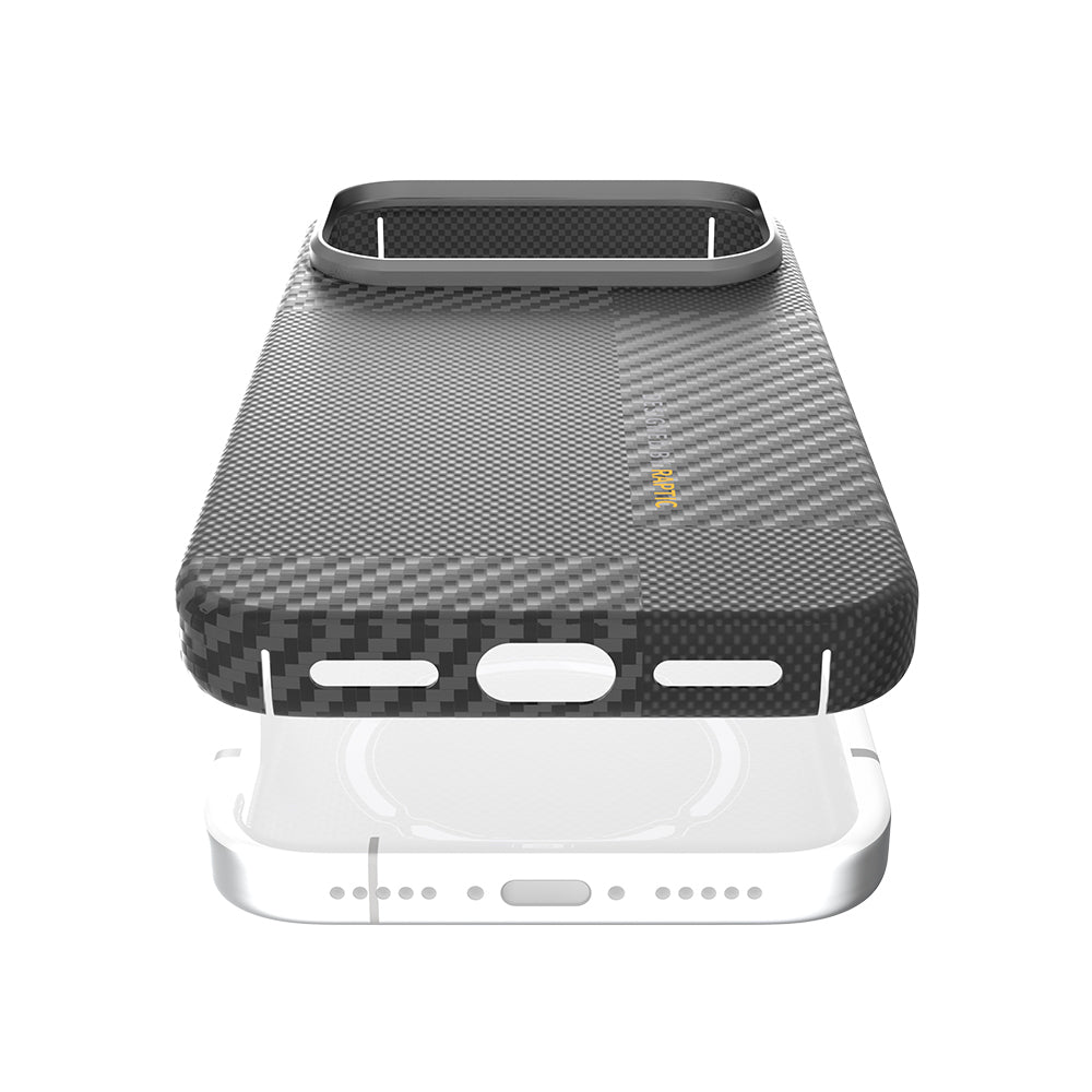 Apple iPhone 17 Pro Kılıf M - safe Şarj Özellikli 600D Metal Kamera Çerçeveli Raptic Aramid Fiber Geotik Serisi Kapak - raptic