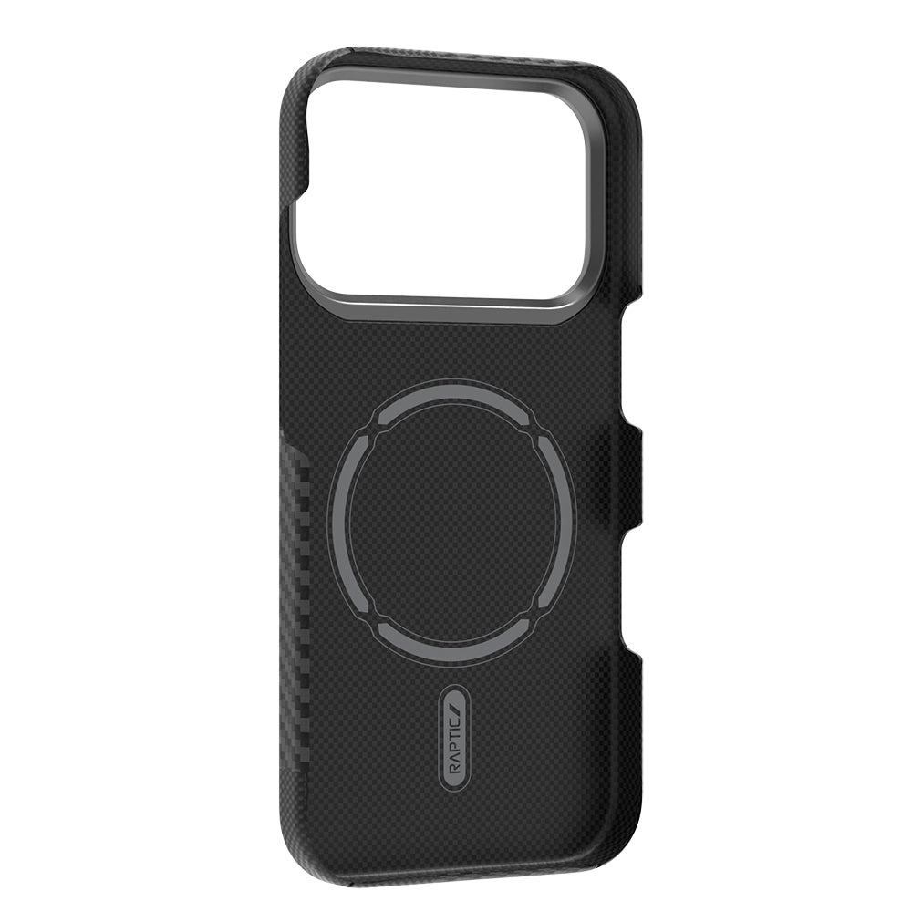 Apple iPhone 17 Pro Kılıf M - safe Şarj Özellikli 600D Metal Kamera Çerçeveli Raptic Aramid Fiber Geotik Serisi Kapak - raptic