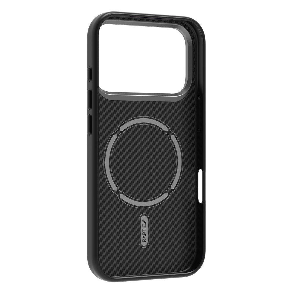 Apple iPhone 17 Pro Kılıf M - safe Şarj Özellikli 600D Metal Kamera Çerçeveli Raptic Aramid Fiber Serisi Kapak - raptic