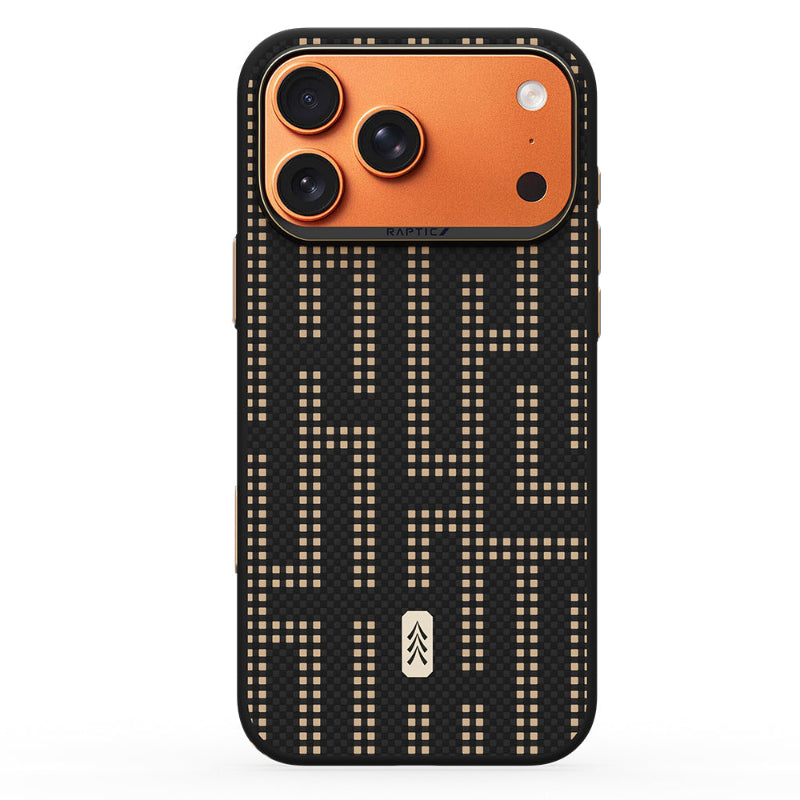Apple iPhone 17 Pro Kılıf M-safe Şarj Özellikli Raptic Aramid Dual Grid Serisi Karbon Kapak