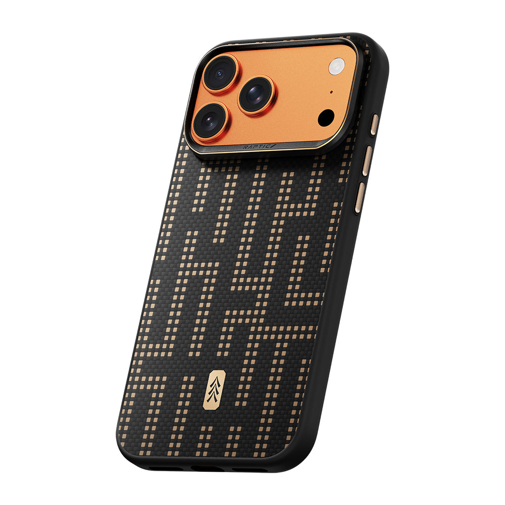 Apple iPhone 17 Pro Kılıf M-safe Şarj Özellikli Raptic Aramid Dual Grid Serisi Karbon Kapak