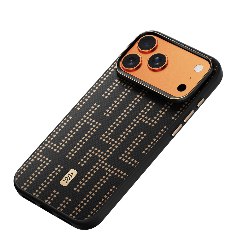 Apple iPhone 17 Pro Kılıf M-safe Şarj Özellikli Raptic Aramid Dual Grid Serisi Karbon Kapak