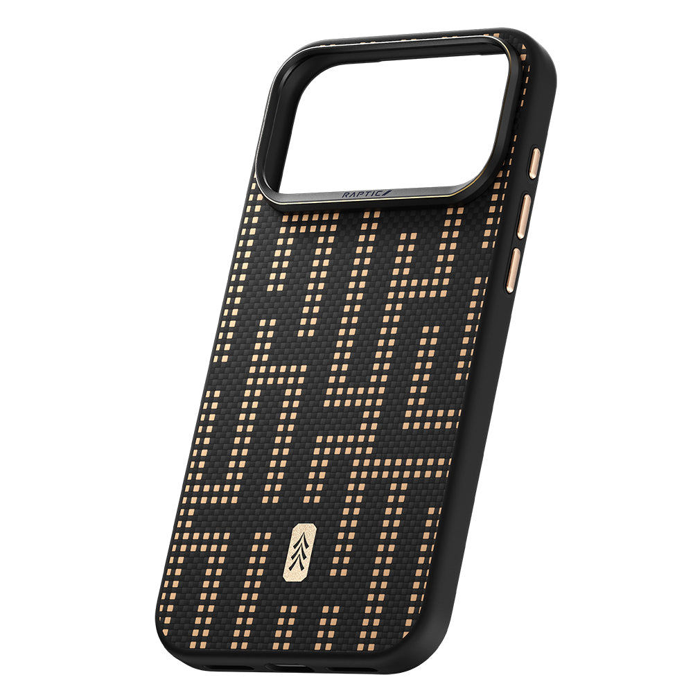 Apple iPhone 17 Pro Kılıf M-safe Şarj Özellikli Raptic Aramid Dual Grid Serisi Karbon Kapak