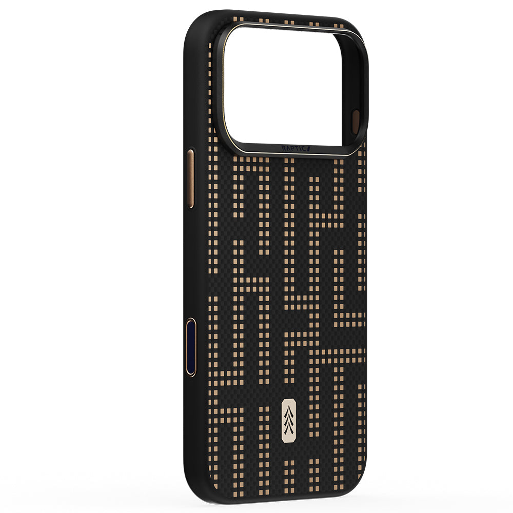 Apple iPhone 17 Pro Kılıf M-safe Şarj Özellikli Raptic Aramid Dual Grid Serisi Karbon Kapak