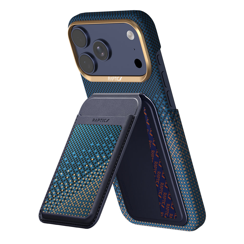 Apple iPhone 17 Pro Kılıf Raptic 2in1 Bundle Kit Aramid Skin Serenity Serisi Kartlık ve Karbon Kapak