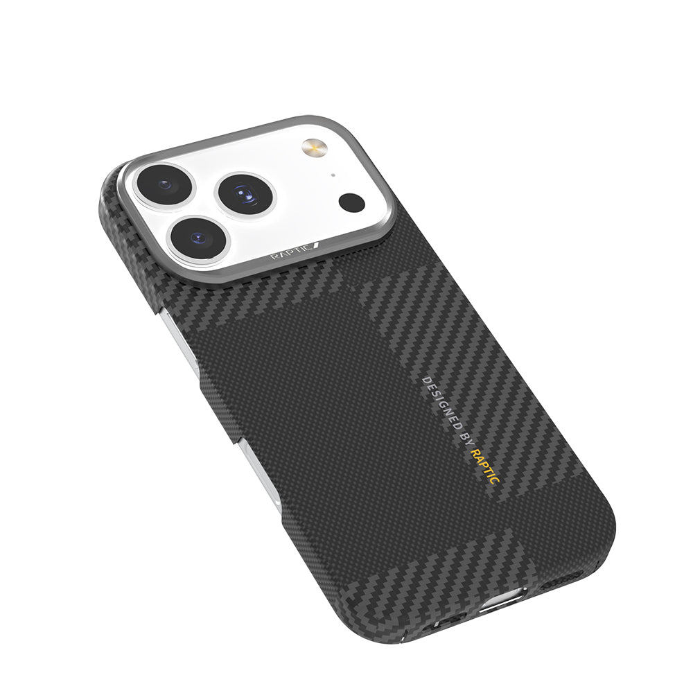 Apple iPhone 17 Pro Max Kılıf M - safe Şarj Özellikli 600D Metal Kamera Çerçeveli Raptic Aramid Fiber Geotik Serisi Kapak - raptic