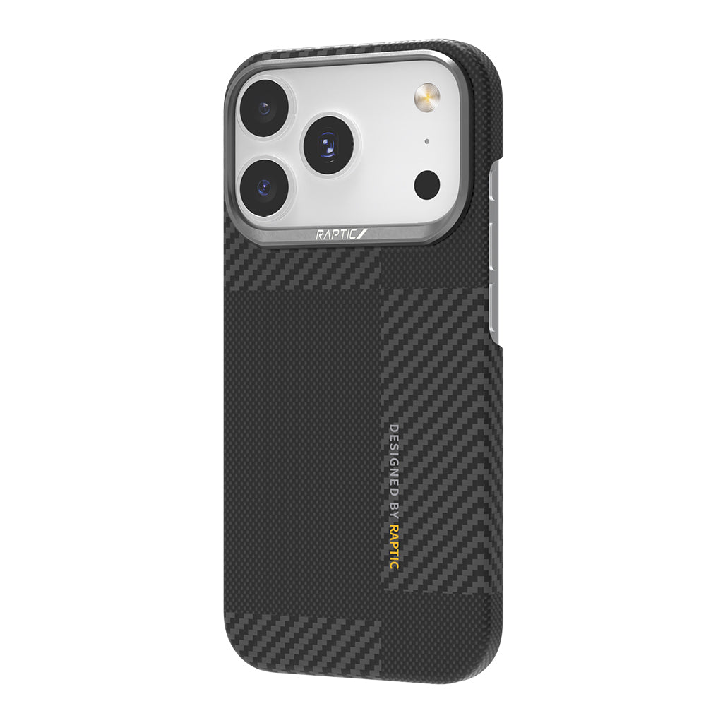 Apple iPhone 17 Pro Max Kılıf M - safe Şarj Özellikli 600D Metal Kamera Çerçeveli Raptic Aramid Fiber Geotik Serisi Kapak - raptic