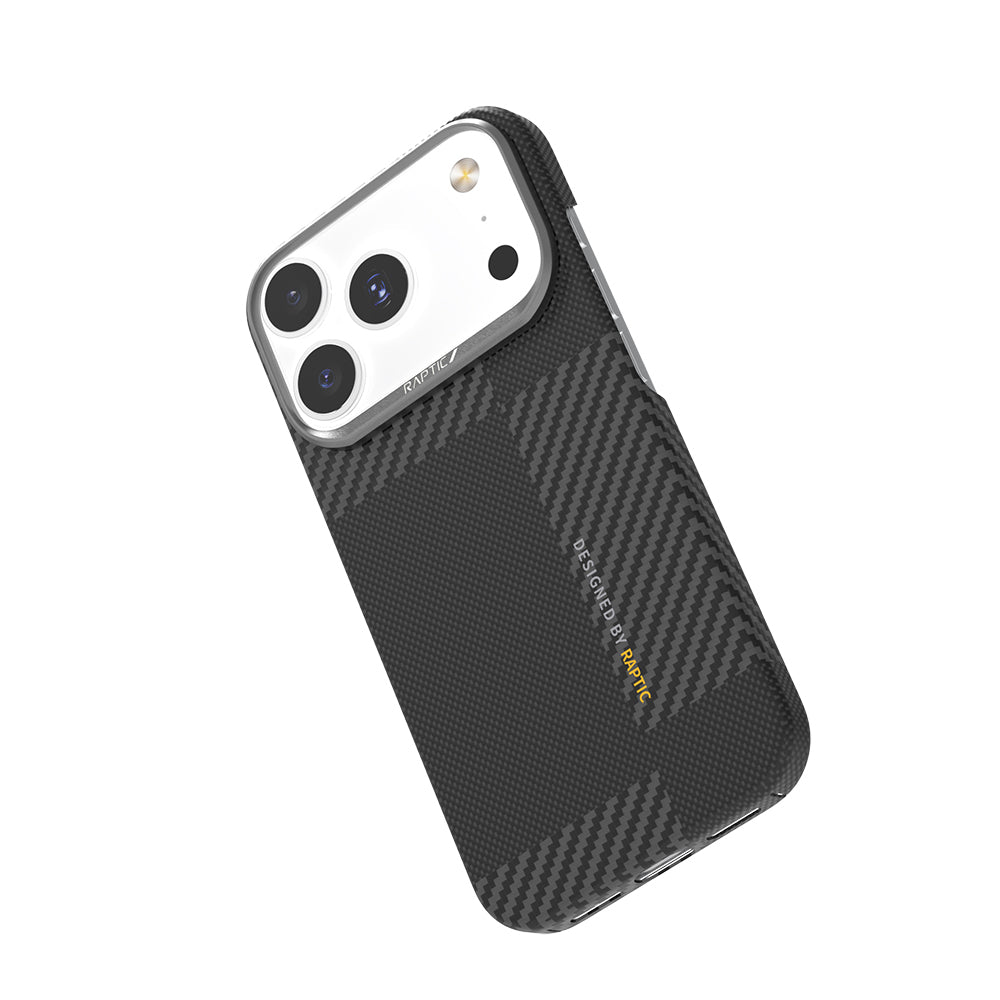 Apple iPhone 17 Pro Max Kılıf M - safe Şarj Özellikli 600D Metal Kamera Çerçeveli Raptic Aramid Fiber Geotik Serisi Kapak - raptic