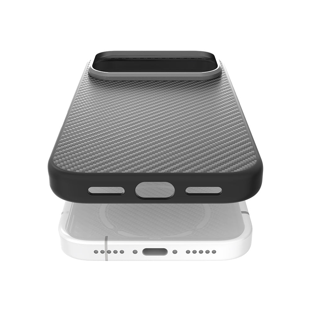 Apple iPhone 17 Pro Max Kılıf M - safe Şarj Özellikli 600D Metal Kamera Çerçeveli Raptic Aramid Fiber Serisi Kapak - raptic