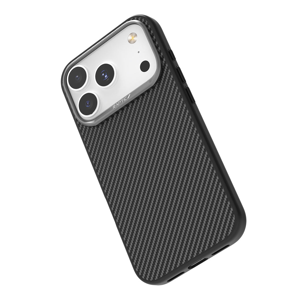 Apple iPhone 17 Pro Max Kılıf M - safe Şarj Özellikli 600D Metal Kamera Çerçeveli Raptic Aramid Fiber Serisi Kapak - raptic