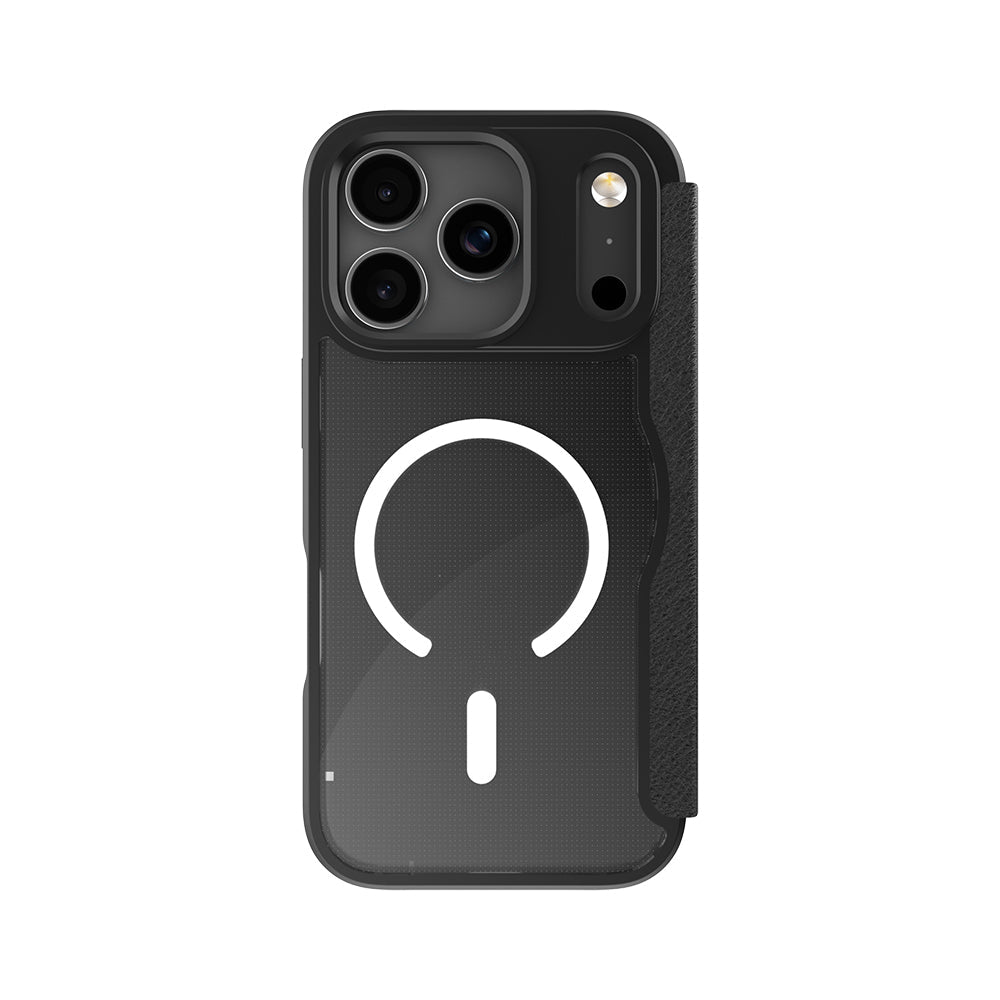 Apple iPhone 17 Pro Max Kılıf M - Safe Şarj Özellikli Raptic Air Folio Şeffaf Kartlıklı Kapaklı Kılıf - raptic