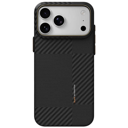 Apple iPhone 18 Pro Max Kılıf M-safe Şarj Özellikli 600D Metal Kamera Çerçeveli Raptic Aramid Fiber Karbon Geotik Serisi Kapak