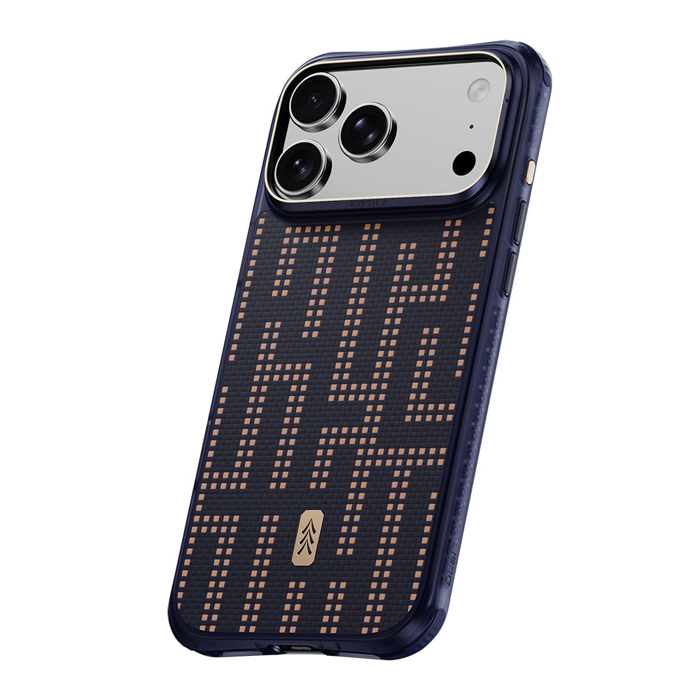 Apple iPhone 18 Pro Max Kılıf M-safe Şarj Özellikli Raptic Aramid Dual Grid Serisi Karbon Kapak