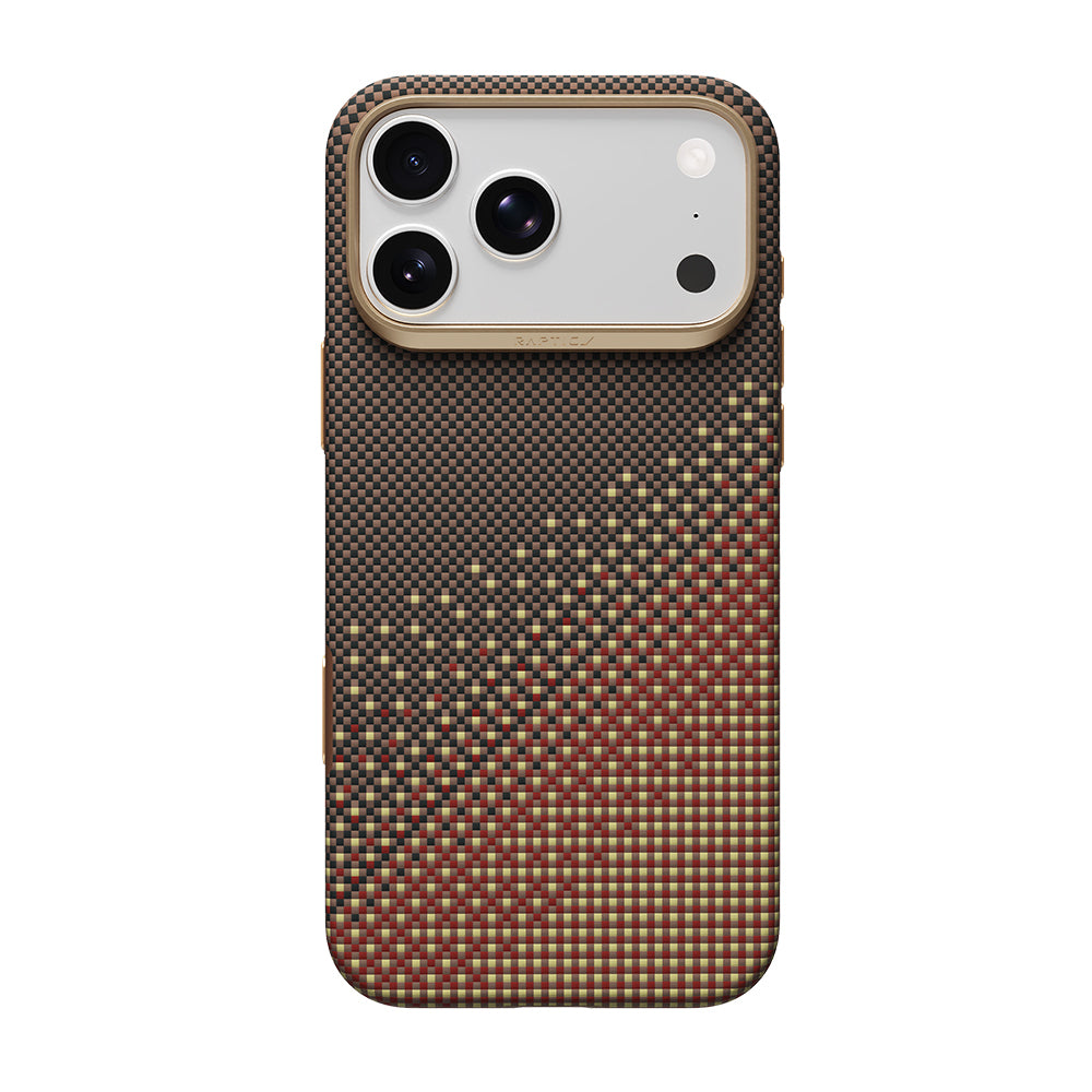 Apple iPhone 18 Pro Kılıf M-safe Şarj Özellikli Raptic Aramid Skin Serenity Serisi Karbon Kapak