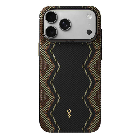 Raptic Apple iPhone 18 Pro Kılıf M-safe Şarj Özellikli Aramid Skin Scepter Serisi Karbon Kapak