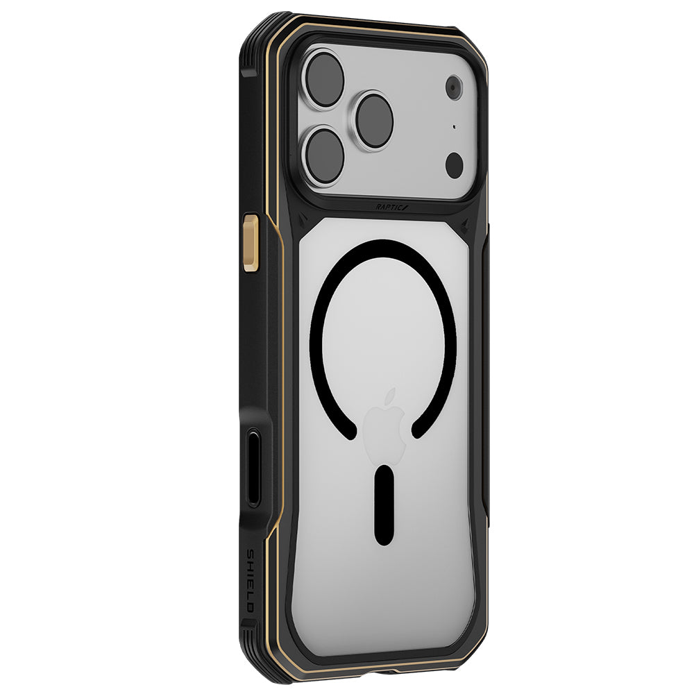 Apple iPhone 18 Pro Kılıf  M-Safe Şarj Özellikli Raptic Shield Evo Serisi Airbagli Kapak Siyah