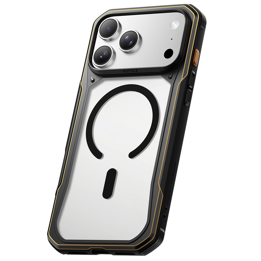 Apple iPhone 18 Pro Kılıf  M-Safe Şarj Özellikli Raptic Shield Evo Serisi Airbagli Kapak Siyah
