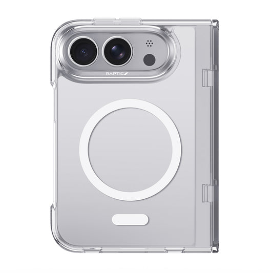 Apple iPhone Duo (Fold) Kılıf M-Safe Şarj Özellikli Raptic Air Clear Serisi Airbagli Kapak